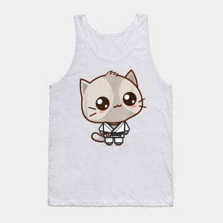 Brazilian Jiu Jitsu Black Belt Combat Sport Cute Kawaii Cat Tank Top